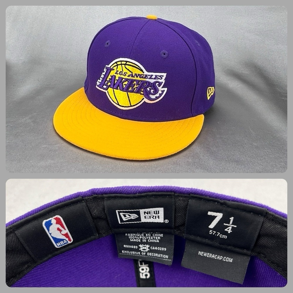 Los Angeles Lakers New Era 59FIFTY Fitted Cap 7‎ 1/4 Purple NBA Embroidered Logo